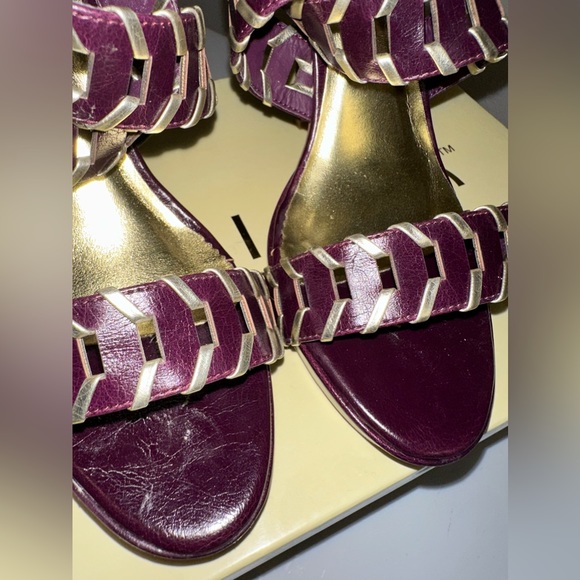 Liliana Purple and gold sandals high heels - Picture 3 of 9